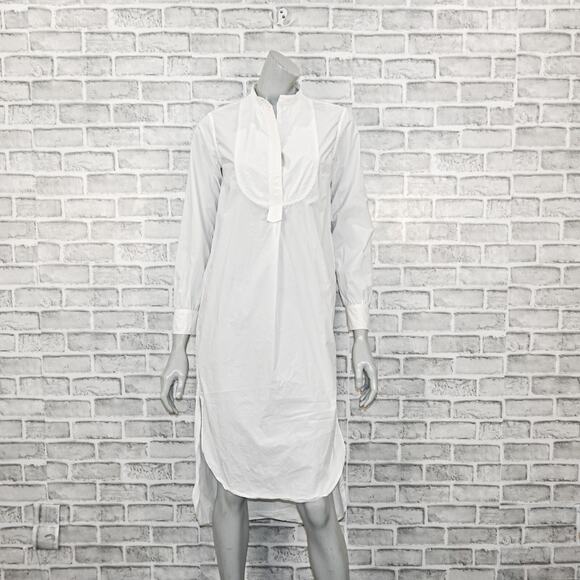 APIECE APART Women's Samara Shirt Dress in White high-Low Hemline Size 2 - Picture 4 of 10
